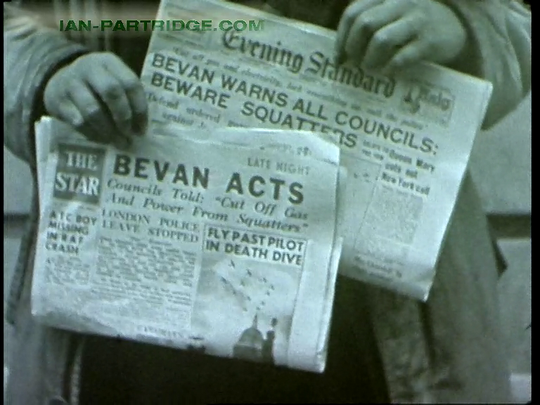 'Smith, Our Friend' (1946) Headline Bevan Acts against squatters