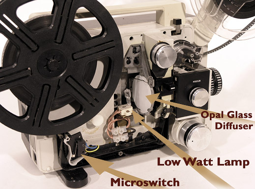 Modified 8mm Projector for Frame-By-Frame transfer